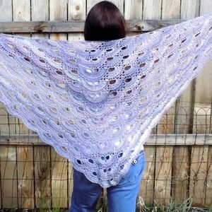 Crochet lace shawl - evening wrap - festival shawl
